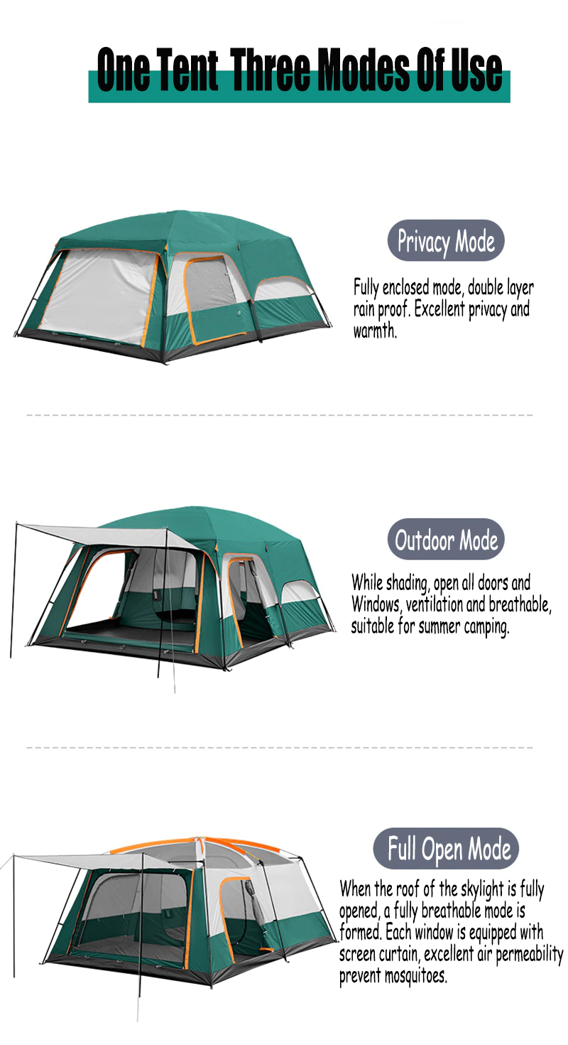 Cheap Goat Tents Large Camping Tent Two Story Outdoor 2 Living Rooms And 1 Hall High Quality Outdoor Family Camping Tent Large Space Tent For5 12   